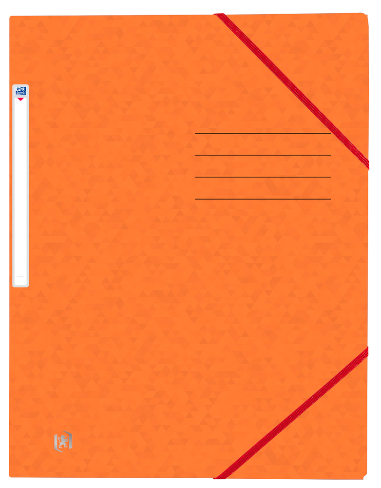 Oxford TOP FILE+ # Eckspanner A4, Farbe: orange, 390 g/m² Karton, Multi´Strat™ Technologie, mit Gummizugverschluss, ohne Einschlagklappen