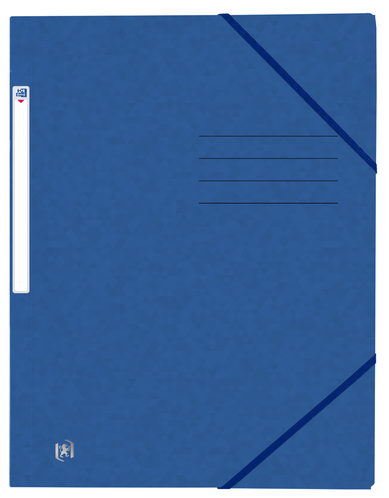 Oxford TOP FILE+ # Eckspanner A4, Farbe: blau, 390 g/m² Karton, Multi´Strat™ Technologie, mit Gummizugverschluss, ohne Einschlagklappen