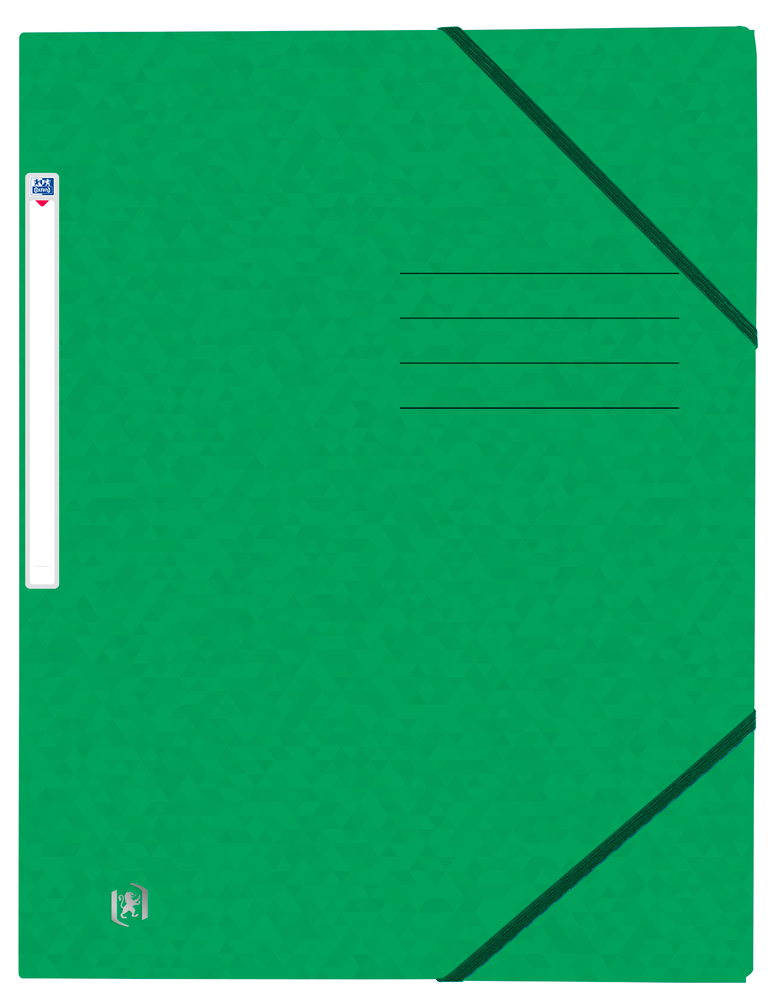 Oxford TOP FILE+ # Eckspannermappe A4, Farbe: grün, 390 g/m² Karton, Multi´Strat™ Technologie, Gummizugverschluss und drei Einschlagklappen