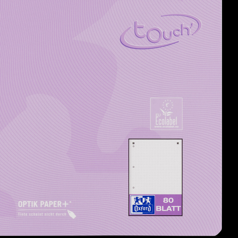 Oxford Touch Pastell Collegeblock A4+ 
#Lineatur dotted, 80 Blatt, 4-fach gelocht, sortiert pastell