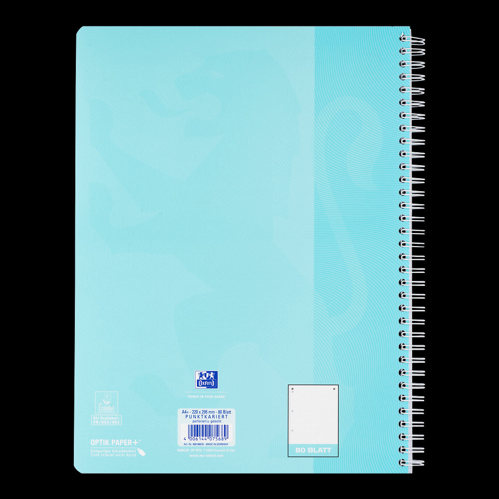 Oxford Touch Pastell Collegeblock A4+ 
#Lineatur dotted, 80 Blatt, 4-fach gelocht, sortiert pastell