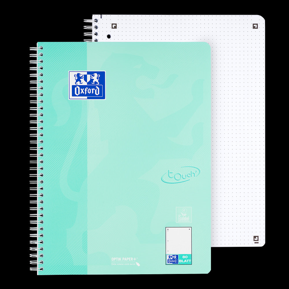 Oxford Touch Pastell Collegeblock A4+ 
#Lineatur dotted, 80 Blatt, 4-fach gelocht, sortiert pastell