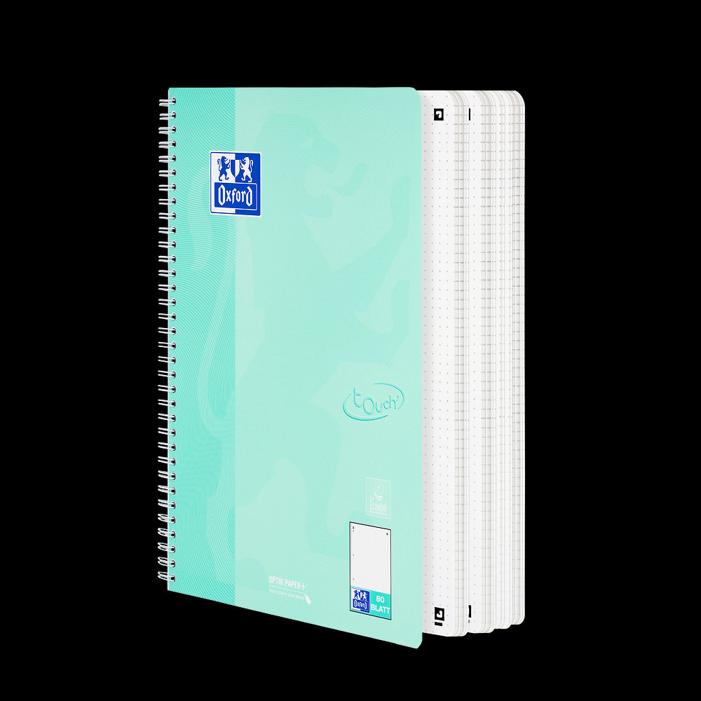 Oxford Touch Pastell Collegeblock A4+ 
#Lineatur dotted, 80 Blatt, 4-fach gelocht, sortiert pastell