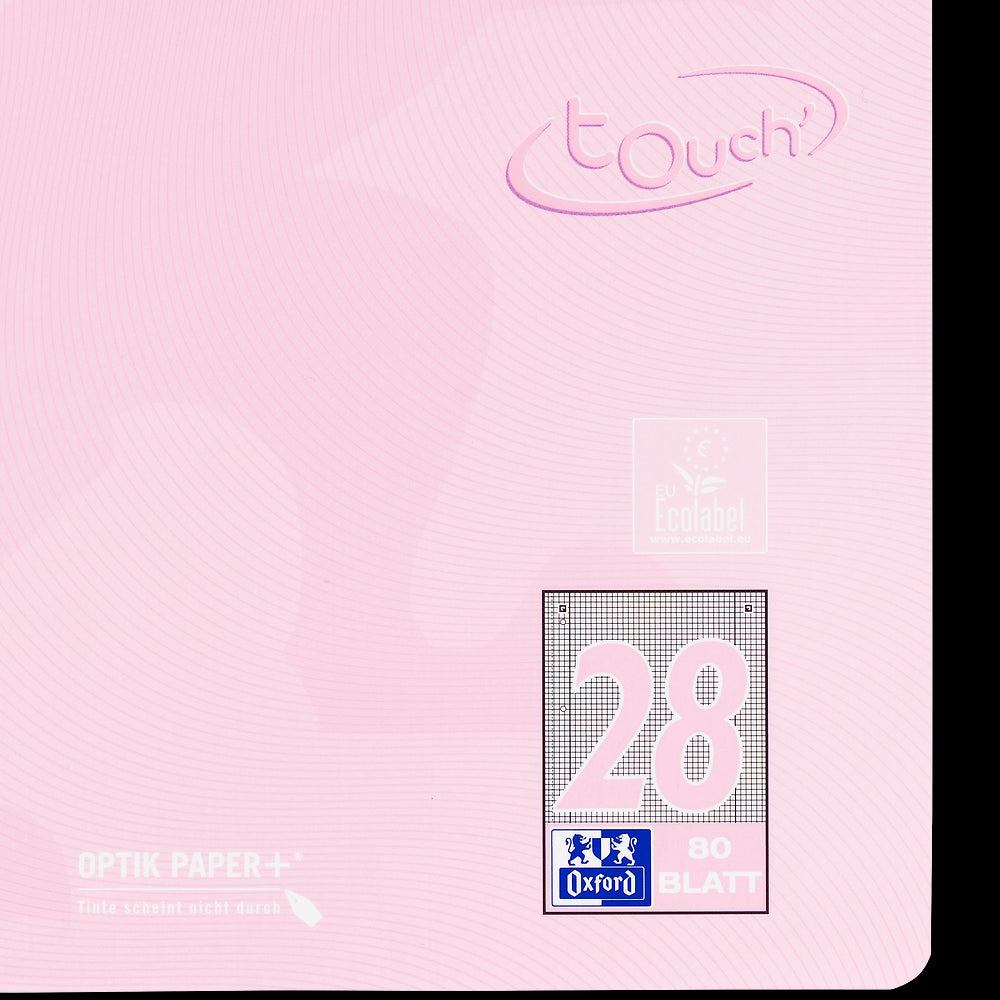 Oxford Touch Pastell Collegeblock A4+ 
#Lineatur 28 (kariert mit Rand rechts und links), 80 Blatt, 4-fach gelocht, sortiert pastell