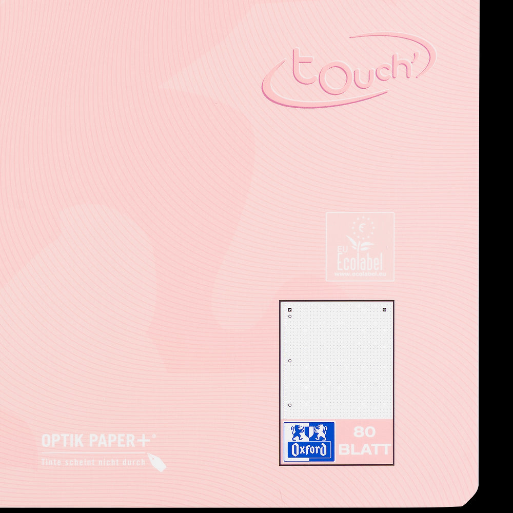 Oxford Touch Pastell Collegeblock A4+ 
#Lineatur dotted, 80 Blatt, 4-fach gelocht, sortiert pastell
