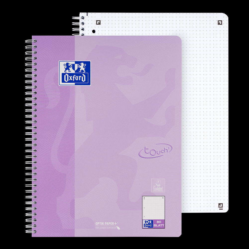 Oxford Touch Pastell Collegeblock A4+ 
#Lineatur dotted, 80 Blatt, 4-fach gelocht, sortiert pastell
