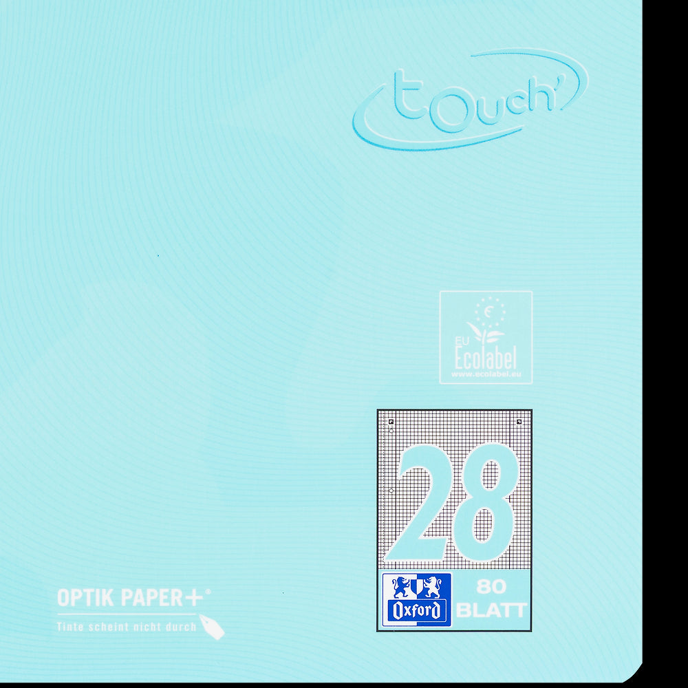 Oxford Touch Pastell Collegeblock A4+ 
#Lineatur 28 (kariert mit Rand rechts und links), 80 Blatt, 4-fach gelocht, sortiert pastell