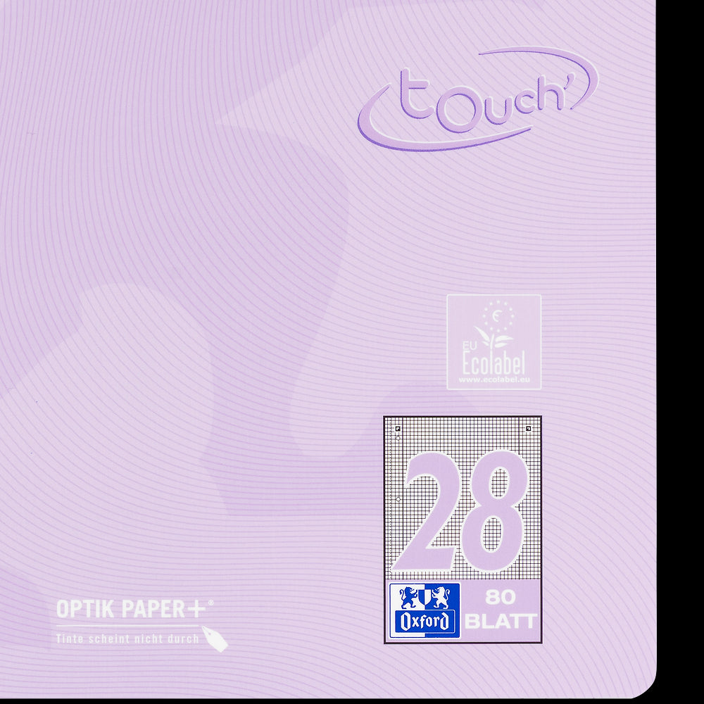 Oxford Touch Pastell Collegeblock A4+ 
#Lineatur 28 (kariert mit Rand rechts und links), 80 Blatt, 4-fach gelocht, sortiert pastell