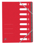 Oxford TOP FILE+ # Ordnungsmappe A4 mit 8 Fächern, Farbe: rot, 390 g/m² Karton, Multi´Strat™ Technologie, Gummizugverschluss