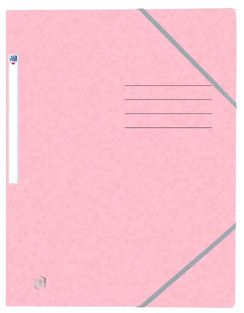 Oxford TOP FILE+ # Eckspannermappe A4, Farbe: pastell rosa, 390 g/m² Karton, Multi´Strat™ Technologie, Gummizugverschluss und drei Einschlagklappen