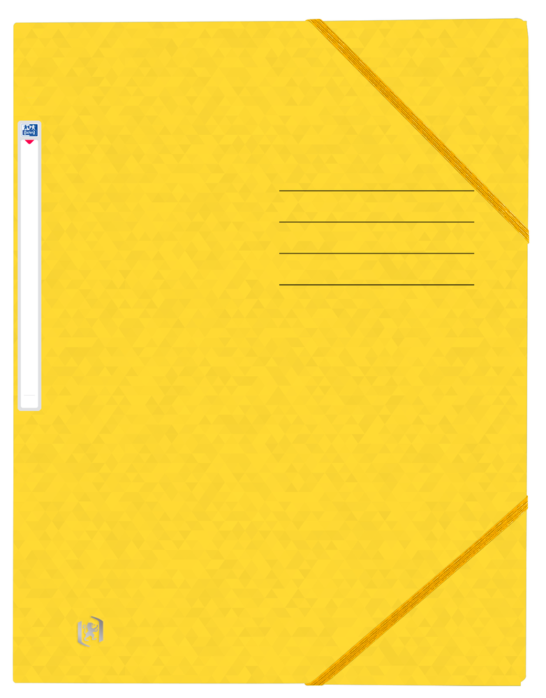 Oxford TOP FILE+ # Eckspanner A4, Farbe: gelb, 390 g/m² Karton, Multi´Strat™ Technologie, mit Gummizugverschluss, ohne Einschlagklappen