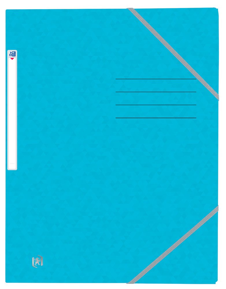 Oxford TOP FILE+ # Eckspannermappe A4, Farbe: hellblau, 390 g/m² Karton, Multi´Strat™ Technologie, Gummizugverschluss und drei Einschlagklappen