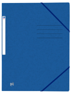 Oxford TOP FILE+ # Eckspannermappe A4, Farbe: blau, 390 g/m² Karton, Multi´Strat™ Technologie, Gummizugverschluss und drei Einschlagklappen