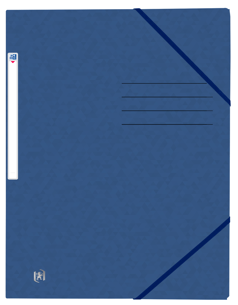 Oxford TOP FILE+ # Eckspannermappe A4, Farbe: dunkelblau, 390 g/m² Karton, Multi´Strat™ Technologie, Gummizugverschluss und drei Einschlagklappen