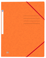 Oxford TOP FILE+ # Eckspannermappe A4, Farbe: orange, 390 g/m² Karton, Multi´Strat™ Technologie, Gummizugverschluss und drei Einschlagklappen