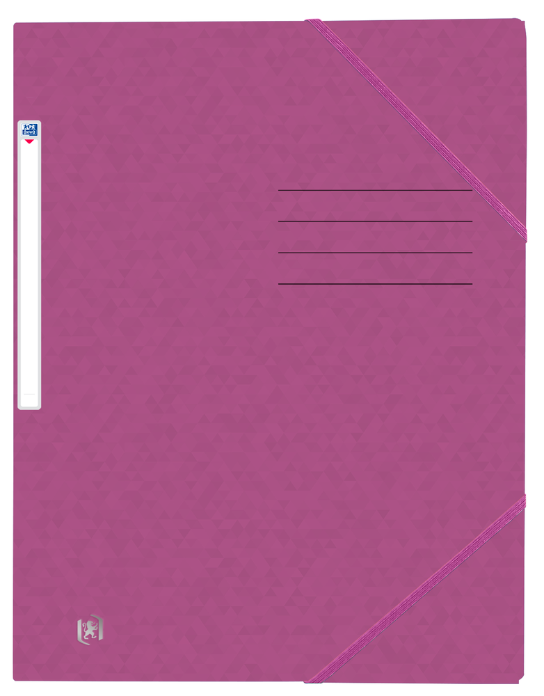Oxford TOP FILE+ # Eckspannermappe A4, Farbe: violett, 390 g/m² Karton, Multi´Strat™ Technologie, Gummizugverschluss und drei Einschlagklappen