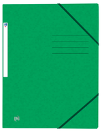 Oxford TOP FILE+ # Eckspannermappe A4, Farbe: grün, 390 g/m² Karton, Multi´Strat™ Technologie, Gummizugverschluss und drei Einschlagklappen