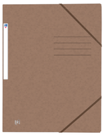 Oxford TOP FILE+ # Eckspannermappe A4, Farbe: braun, 390 g/m² Karton, Multi´Strat™ Technologie, Gummizugverschluss und drei Einschlagklappen