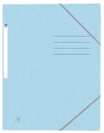 Oxford TOP FILE+ # Eckspannermappe A4, Farbe: pastell blau, 390 g/m² Karton, Multi´Strat™ Technologie, Gummizugverschluss und drei Einschlagklappen
