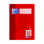 Oxford CLASSIC # Schulheft A5, Lineatur 10 (kariert mit Rand rechts), 16 Blatt, 90 g/m² OPTIK PAPER®, geheftet, Farbe: rot